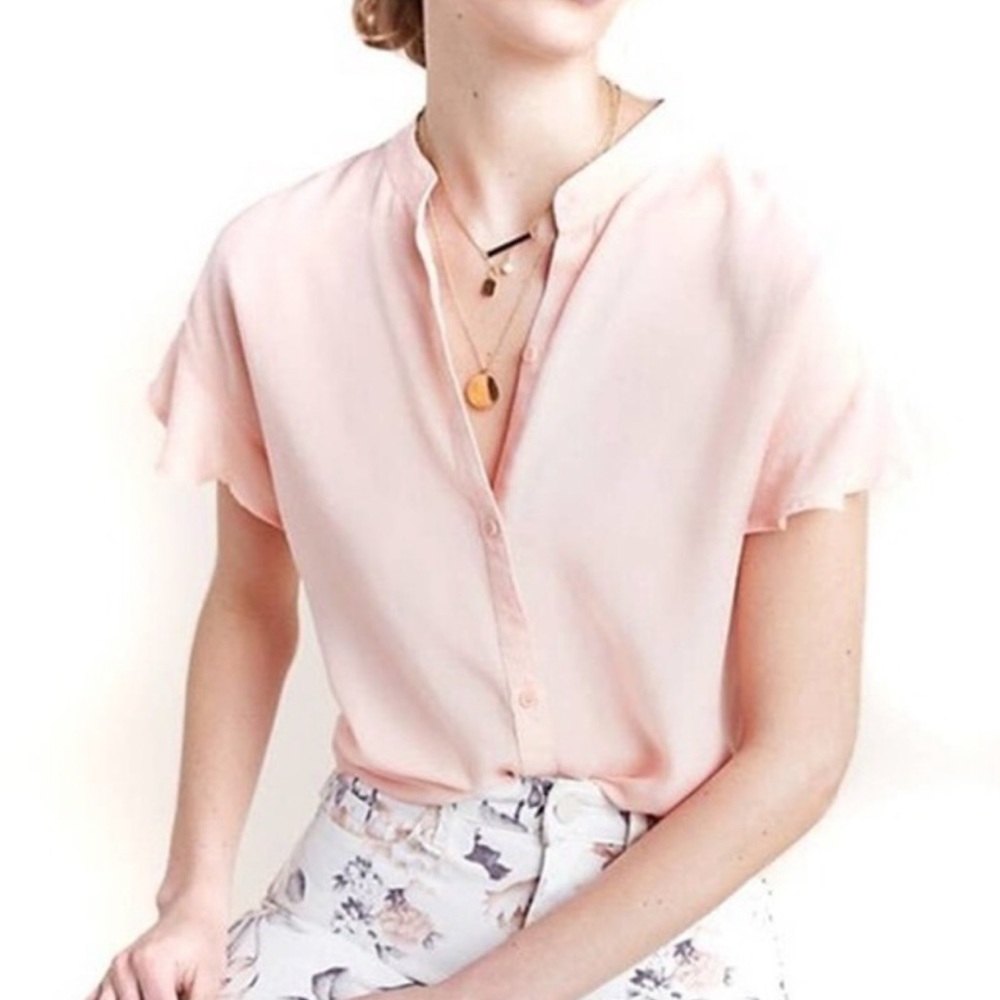 Anthropologie Cloth & Stone Button Down Top Sz M